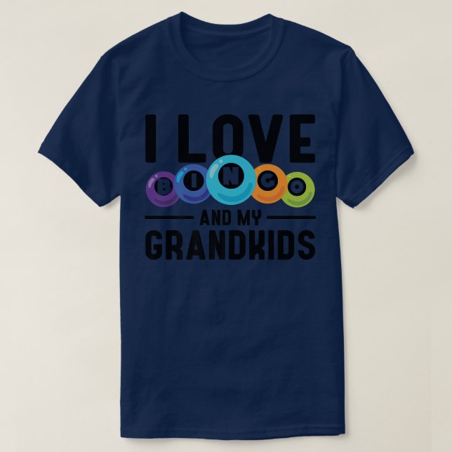 T-shirt J'Aime Le Bingo Et Mes Petits-EnfantsBingo Amusant (Design devant)