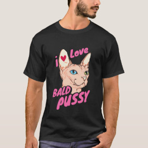 T-shirt J'aime le Blague d'humour adulte chauve Drôle Chat