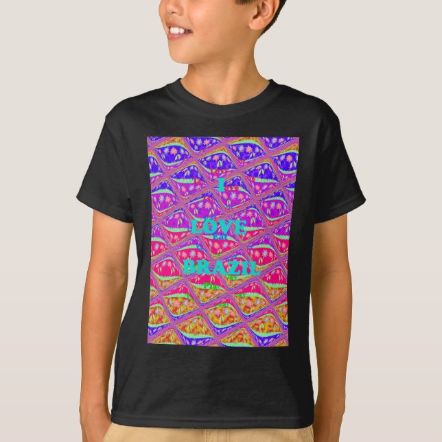 T-shirt J'aime le Brésil : Belles couleurs traditionnelles (Devant)
