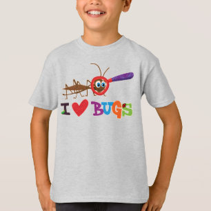 T-shirt J'aime le cadeau d'insectes pour l'insecte mignon