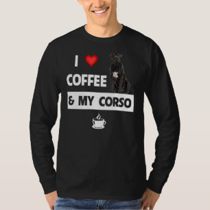 T-shirt J'Aime Le Café Et Ma Canne Corso Maman Papa Pet Pa
