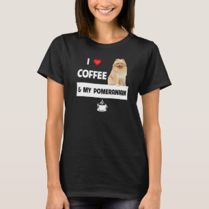 T-shirt J'Aime Le Café Et Ma Poméranie Maman Papa Pet Pare