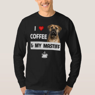 T-shirt J'Aime Le Café Et Mon Bullmastiff Maman Papa Pet P