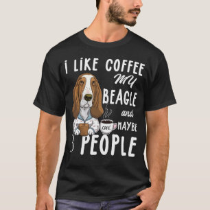 T-shirt J'Aime Le Café Mon Beagle Et Peut-Être 3 Beagles