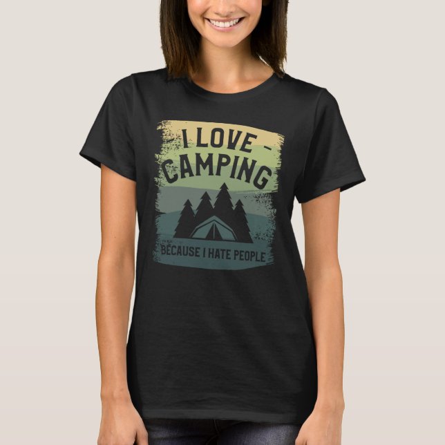 T-shirt J'Aime Le Camping Parce Que Je Déteste Les Gens Bu (Devant)