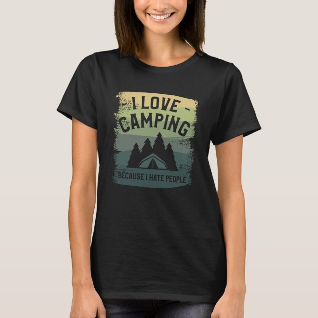 T-shirt J'Aime Le Camping Parce Que Je Déteste Les Gens Bu (Devant)