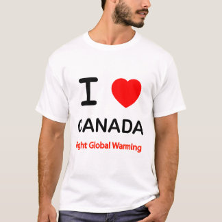T-shirt J'Aime Le Canada. Combattre le Réchauffement clima