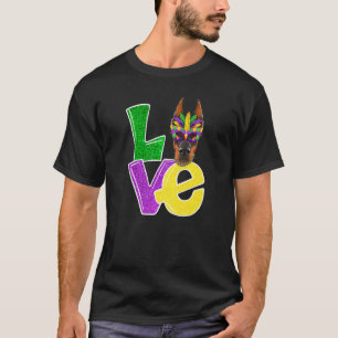 T-shirt J'aime le Carnaval de Mardi Gras Costume Doberman