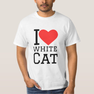 T-shirt J'aime le chat blanc