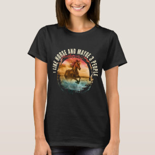 T-shirt j'aime le cheval et peut-être 3 personnes