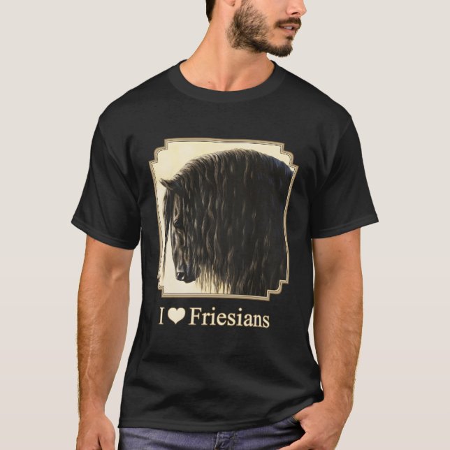 T-shirt J'Aime Le Cheval Frégorien Noir (Devant)
