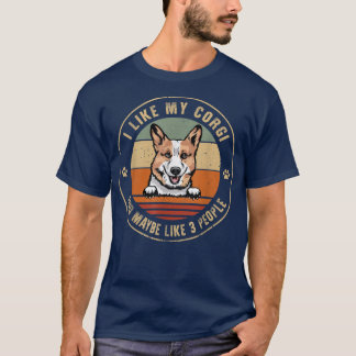 T-shirt J'Aime Le Chien De Corgi Gallois Et Peut-Être 3 Pe
