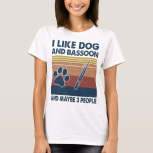 T-shirt J'aime le chien et le basson et peut-être 3 person