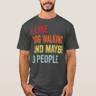 T-shirt J'Aime Le Chien Marcher Peut-Être 3 Personnes