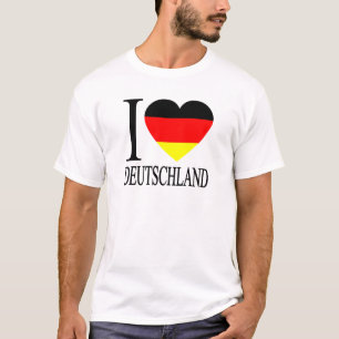 T-shirt J'aime le coeur allemand de drapeau du Deutschland