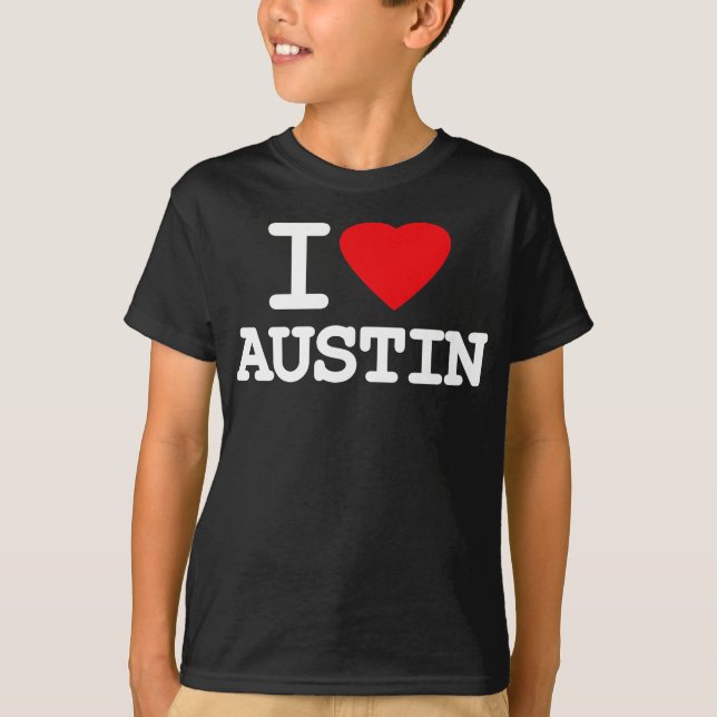 T-shirt J'aime le coeur Austin le Texas (Devant)