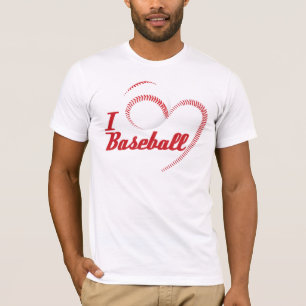 T-shirt J'aime le coeur de base-ball