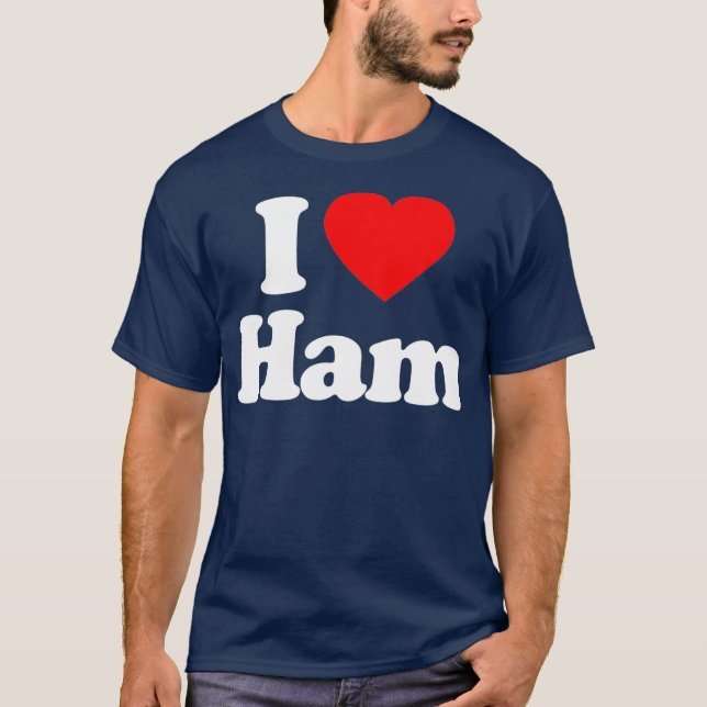 T-shirt J'Aime Le Coeur De Jambon Drôle (Devant)
