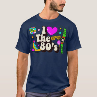 T-shirt J'aime le coeur des années 80 Nostalgic Retro Grap