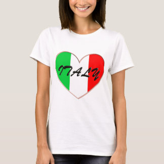 T-shirt J'aime le coeur et le drapeau de l'Italie