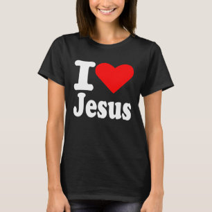 T-shirt J'Aime le coeur Jésus Christ Citation chrétienne H