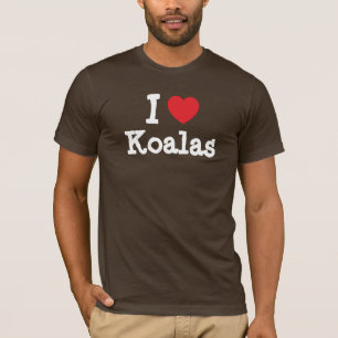 T-shirt J'aime le coeur Koalas personnalisé