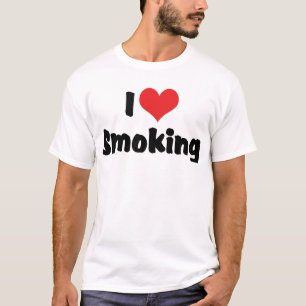 T-shirt J'aime le cœur qui fume - Fumeurs de cigarettes au