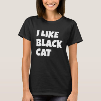 T-shirt J'Aime Le Design De Chat Noir