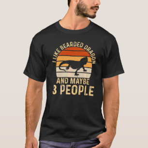 T-shirt J'Aime Le Dragon À Portes Et Peut-Être 3 Personnes