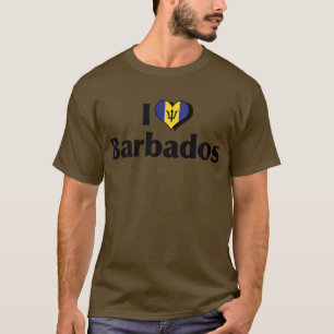 T-shirt J'aime le drapeau de la Barbade