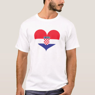T-shirt J'aime le drapeau de la Croatie