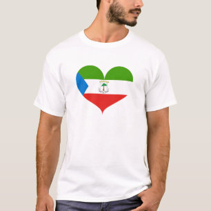 T-shirt J'aime le drapeau de la Guinée équatoriale