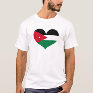 T-shirt J'aime le drapeau de la Jordanie