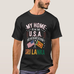 T-shirt J'aime le drapeau du Sri Lanka, pays natal, fier S