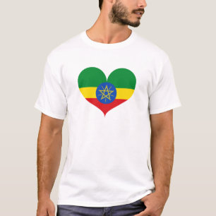T-shirt J'aime le drapeau éthiopien