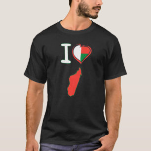 T-shirt J'aime le drapeau malgache en forme d'oreille