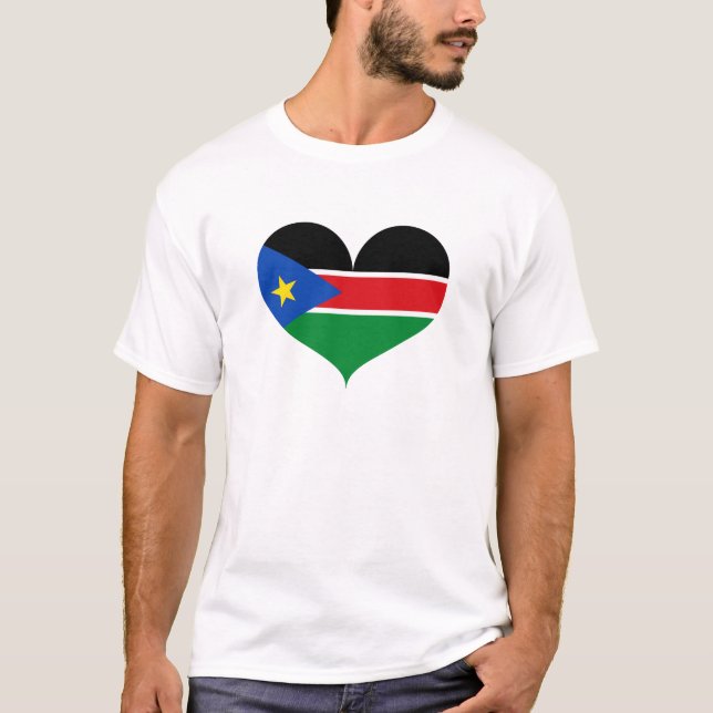 T-shirt J'aime le drapeau sud-soudanais (Devant)