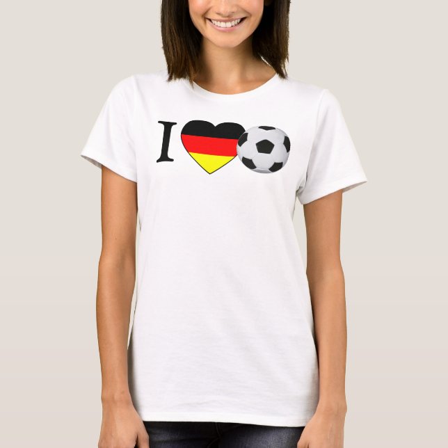 T-shirt J'aime le football allemand (Fussball Deutschland) (Devant)