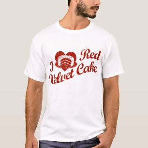 T-shirt J'aime le gâteau rouge de velours