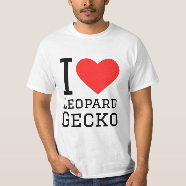 T-shirt J'aime le gecko léopard (Devant)