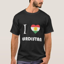 J'aime le Kurdistan - texte blanc, noir