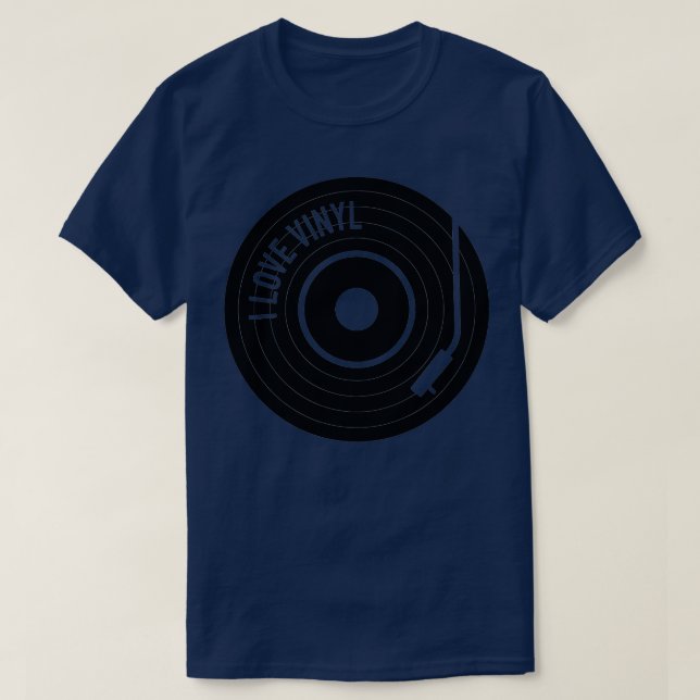 T-shirt J'aime le lecteur vinyle (Design devant)