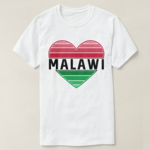 T-shirt J'aime le Malawi, le coeur du Malawi