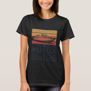 T-shirt J'aime le Motor-Boating Capitaine de Bateau Papa