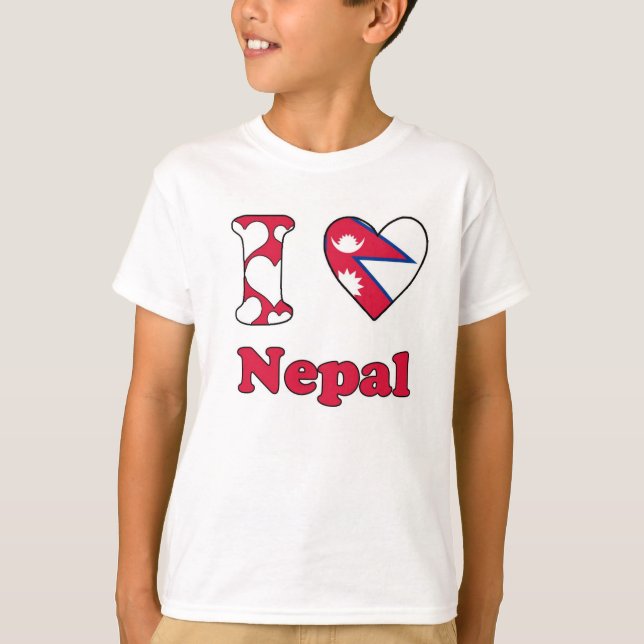 T-shirt J'aime le Népal (Devant)