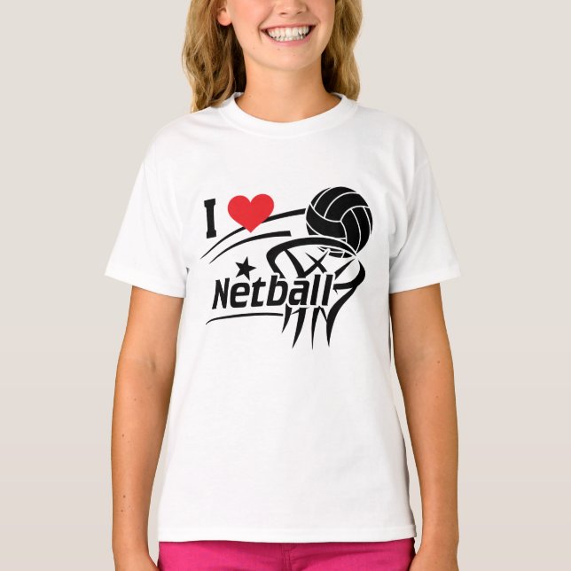 T-shirt J'aime le Netball (Devant)