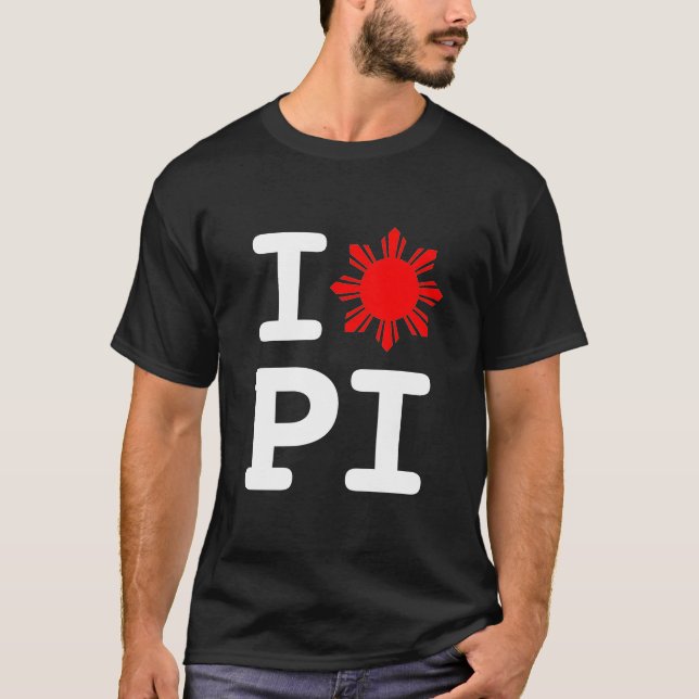 T-SHIRT J'AIME LE NOIR DE PI (Devant)