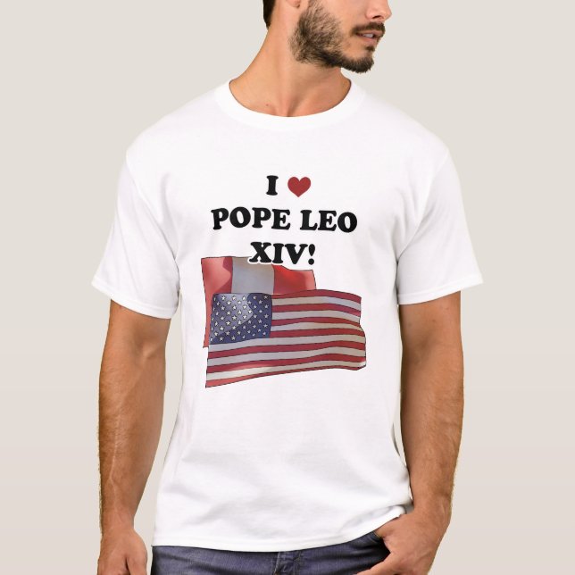 T-shirt J'Aime Le Pape Leo XIV ! (Devant)