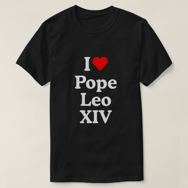 T-SHIRT J'AIME LE PAPE LEO XIV (Design devant)