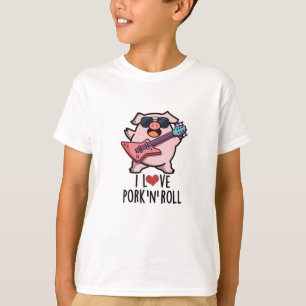 T-shirt J'Aime Le Porc Et Roll Funny Music Pig Pun